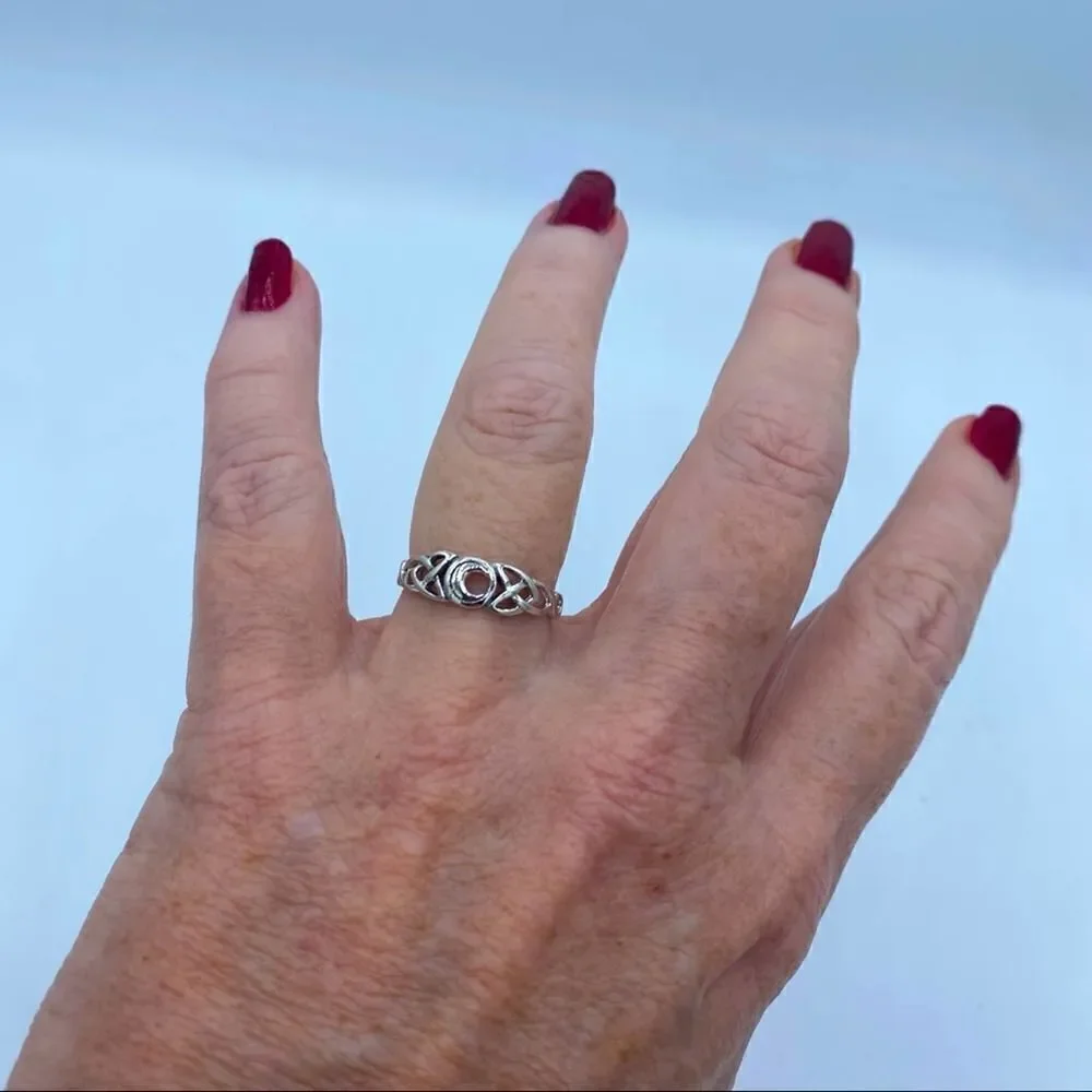 Sterling Silver Celtic Moon Ring